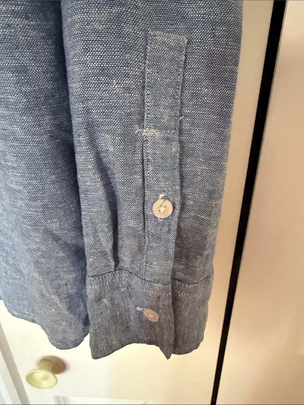 Banana Republic Blue Linen Blend Button Down Shirt M - Picture 4 of 8
